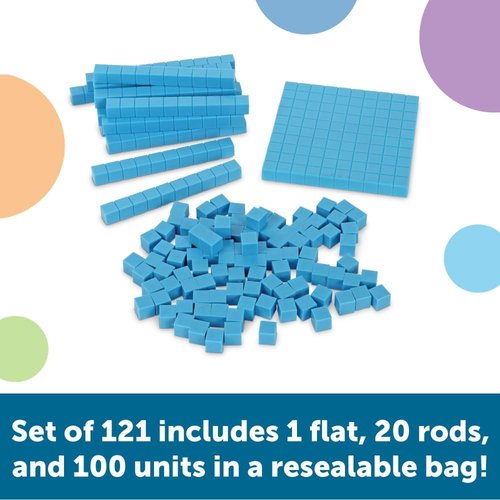 Learning Resources Base Ten Blocks - Smart Pack of 121 Pieces for Ages 6+, Ideal for First Grade Math