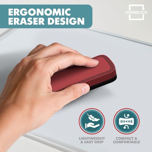 SCRIBBLEDO Magnetic Whiteboard Erasers - 4 Pack in Soft Modern Colors | Ideal for Teachers & Students