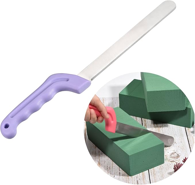 YOKIVE 1 Pcs Floral Foam Cutters, Iron Flowers Mud Bricks Handle Steel Cutters for Cut Flowers Blocks Cakes Fruit Florist (Light Purple, 14.2 Inch)