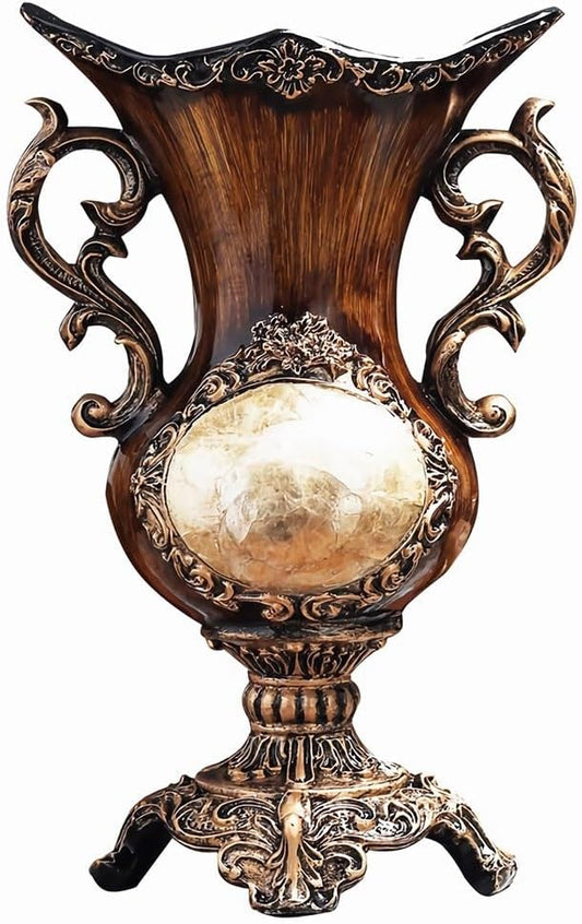 Elegant Large Vases Table Centerpiece for Kitchen Dining Living Room Home Decor, American Tall Big Resin Flowers Chinese Vases for Bedroom Decorations, Best Gift for Friends 14.96in ×9.4in