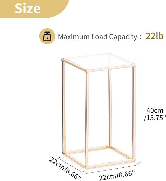 NUPTIO Gold Metal Rectangular Vase, 2 Pcs 15.75 inches Tall, Elegant Floral Centerpiece for Wedding, Housewarming, Mother's Day, Birthday, Anniversary, Party Decorations