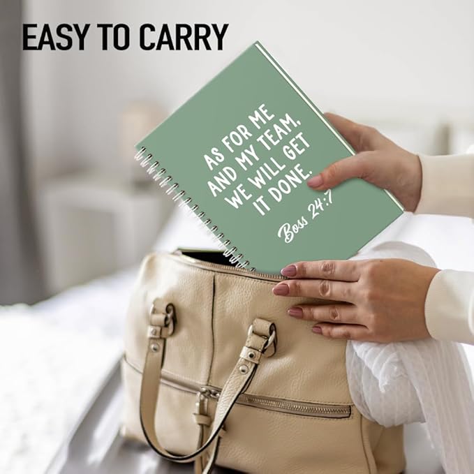 Msticey As For Me And My Team We Will Get It Done 160 Blank Pages Green Hardcover Spiral Notebook, Appreciation Gifts for Men Manager Supervisor Leader Coworker Colleague, Funny Boss Day Gifts