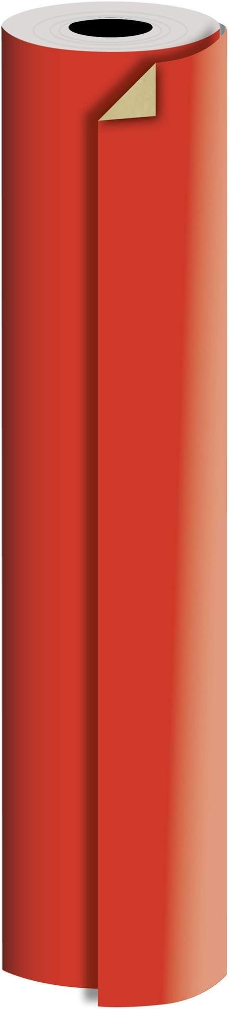 Jillson Roberts Bulk Gift Wrapping Paper, Two-Sided Kraft Red & Gold, 1/2 Ream 417' x 24"