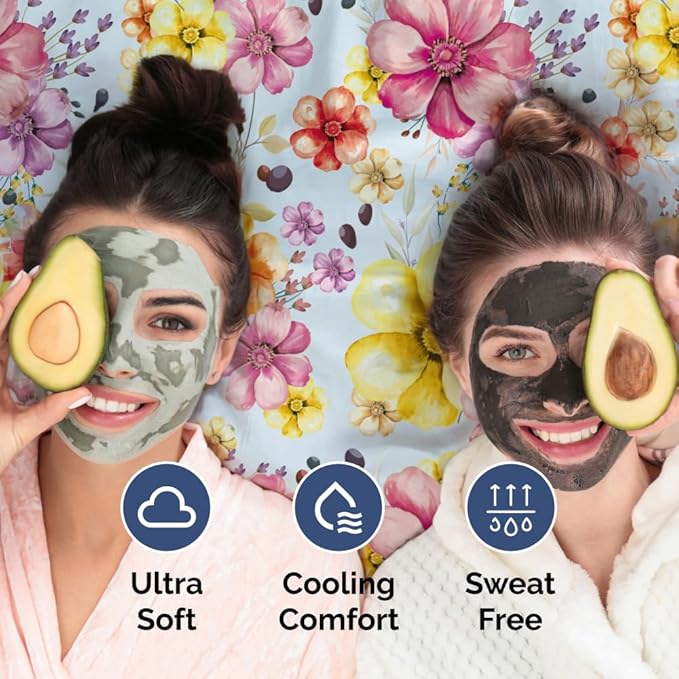 Floral Sheets - Watercolor Floral Bed Sheet Set - 1 Flat, 1 Fitted & 2 Pillowcases w/ Deep Pockets - Wrinkle & Fade Free - Boho Botanical Bedding - Ultra-Soft, Breathable and Cooling - King Size