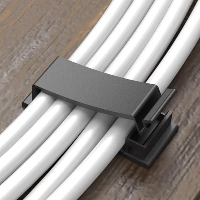 Cable Clips with Strong Self-Adhesive, XIAOXI Multipurpose Wire Clamps for Cable Management and Cable Runs, TV PC Wire Holder Sticky Tidy - (20pcs)