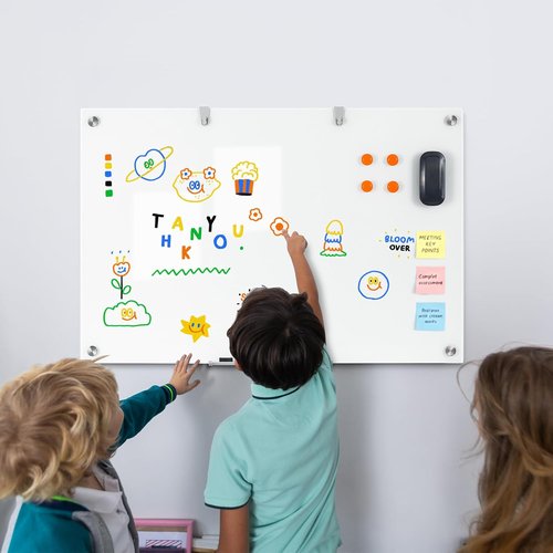Brilliance Magnetic Glass Dry Erase Board - 36" x 24" Whiteboard for Office, Home & School