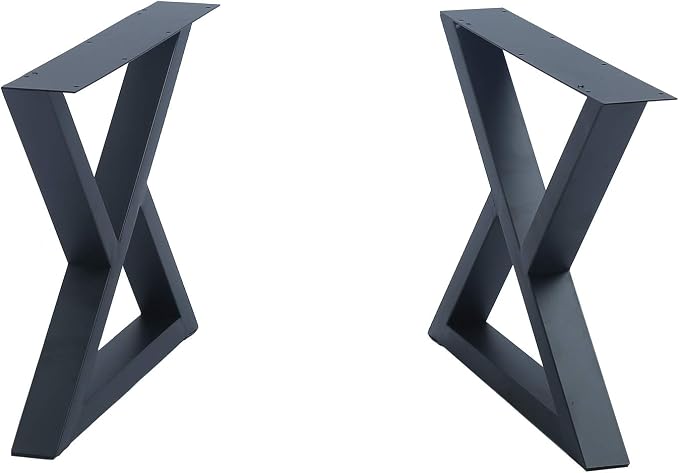 MBQQ 2 Pcs Furniture Legs Rustic Decory Triangle Shape Table Legs,Heavy Duty Metal Desk Legs,Dining Table Legs,Industrial Modern, DIY Iron Bench Legs(H15.7”xW17.7”)