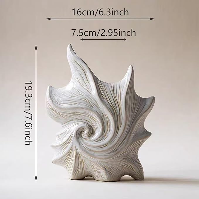 Small Ceramic Flower Vase for Home Decor - Cute Starfish Decorative Vase for Home Decor,White Ceramic Vase for Flowers,7.6 Inch Modern Vases for Ideal Shelf Decor Table Living Room Décor