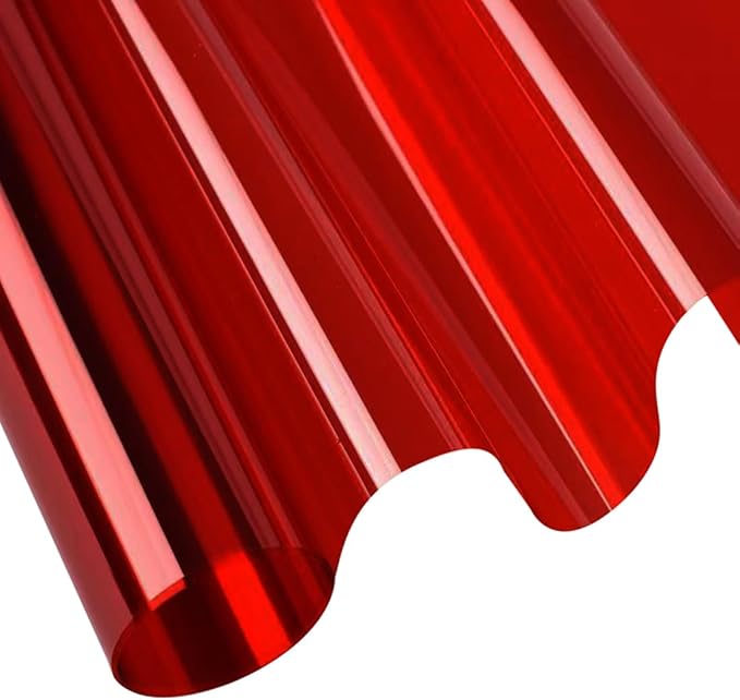 PerkHomy Colored Cellophane Wrap Roll 16" x 100' 3 Mil Thick Cellophane For Gift Basket Treats Goodie Wrapping Craft Flower Bouquet Plastic (Red, 100ft (16in Width))