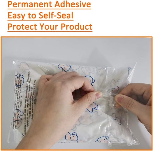 Belinlen 300 Count Self-Seal Clear Poly Bags - 6x9 Inch with Suffocation Warning & Permanent Adhesive