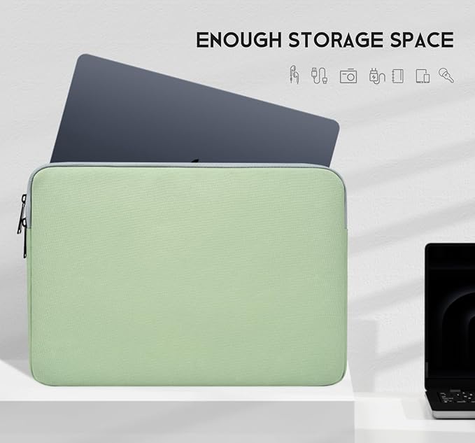 Laptop Sleeve 17 17.3 inch, Padded Travel Case for HP 17 inch Laptop/Envy 17 / Pavilion 17, Water-Resistant Portable Computer Protective Pouch Bag -Mint Green
