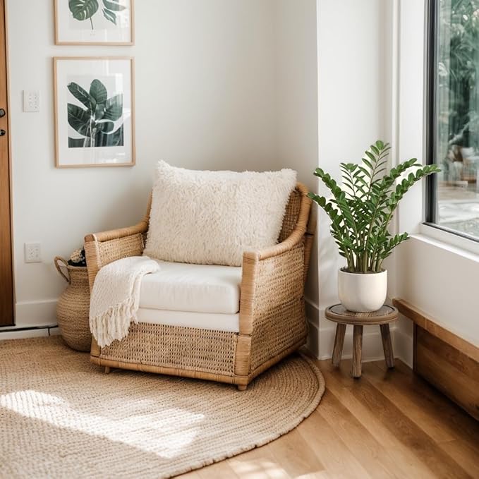 3-Pack Wood Plant Stands Indoor, Single Plant Stand for 6-12 Inch Pots, Mid-Century Modern Plant Stool, Tall Plant Stand for Large Plants Perfect Fit for Living Room, Balcony, Office