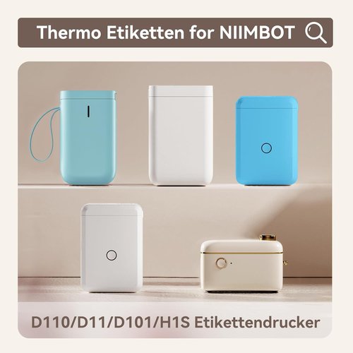 NIIMBOT D11 Label Maker Tape - Self-Adhesive Thermal Label Refills, 0.55" X 2.36", 3 Rolls, White