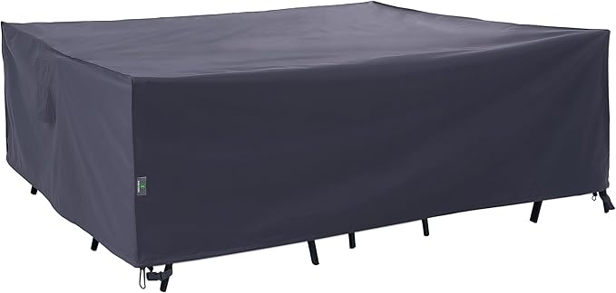 F&J Outdoors Patio Furniture Covers Waterproof UV Resistant Rip-stop Fabric Outdoor Furniture Cover, Grey, 84"Wx84"Dx27.5"H