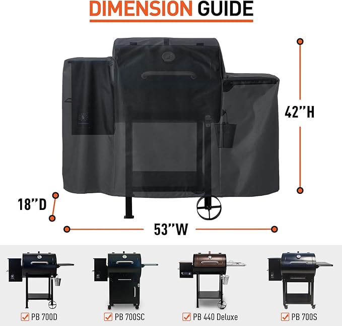 Arcedo Grill Cover Compatible with Pit Boss 440D, PB440d2, Rancher 700, 700D, 700S, 700SC, Camp Chef, Heavy Duty Waterproof Outdoor BBQ Smoker Wood Pellet Grill Cover