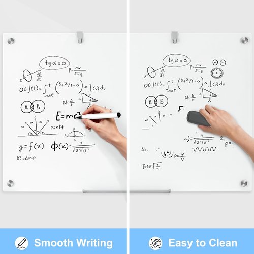 Brilliance Magnetic Glass Dry Erase Board - 36" x 24" Whiteboard for Office, Home & School