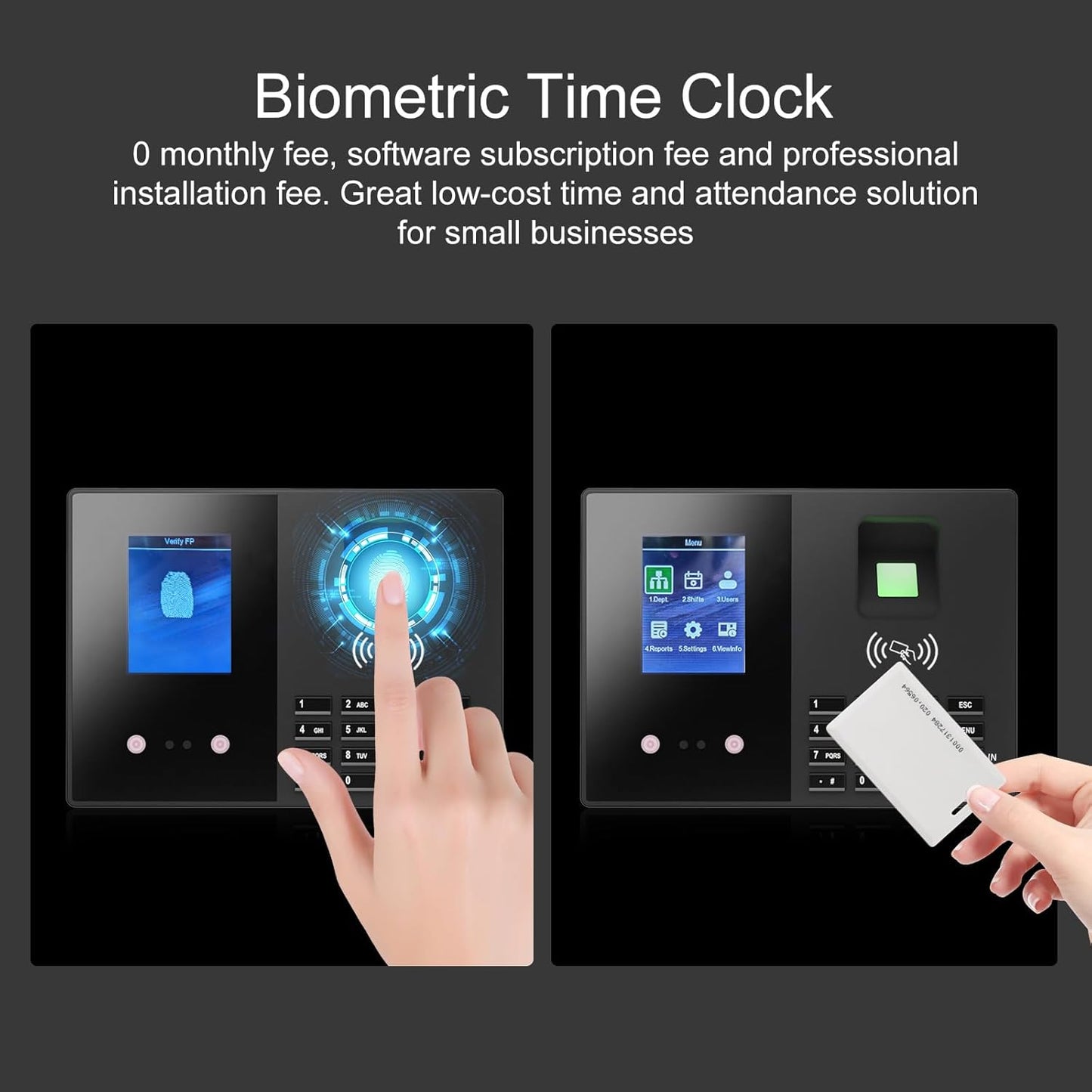 T200 | Regine Switzerland Employee Time Clock - Fingerprint Attendance Machine with 5 Badges Included