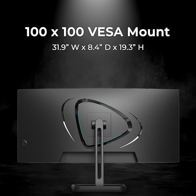 Deco Gear 34” Ultrawide Curved Gaming Monitor 3440×1440 UWQHD, 180Hz, 1ms MPRT, VA Panel, 1500R, HDR Ready, 100% sRGB, Adaptive Sync, Dual HDMI/DP, 21:9, VESA Mount, Tilt Adjustable - American Seller