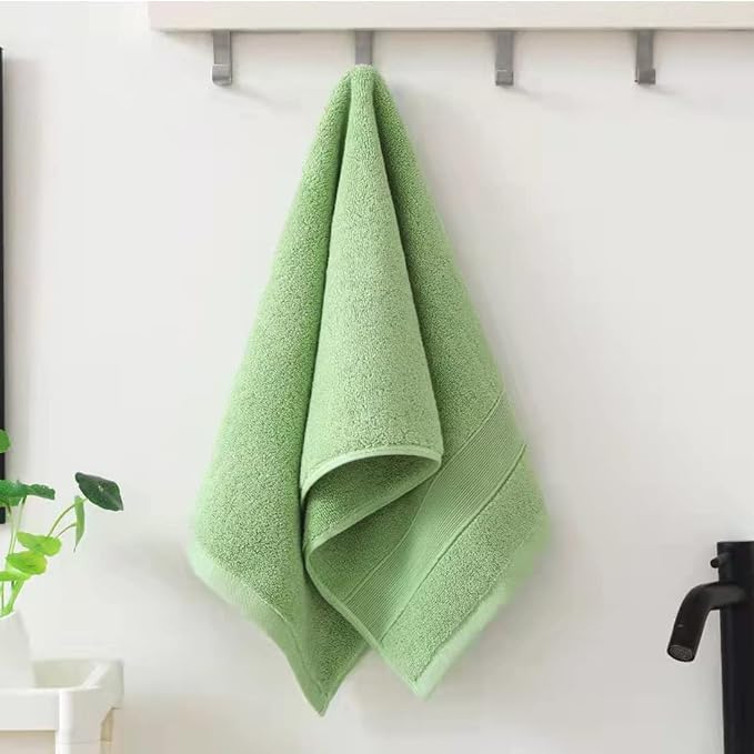 RUIBOLU Hand Towels for Bathroom - Cotton Ultra Soft Highly Absorbent Hand Towel 2 Set, Size 14" x 30" Home Bathroom Hand Towels for Bath, Hand, Face, Gym Towel (Green)