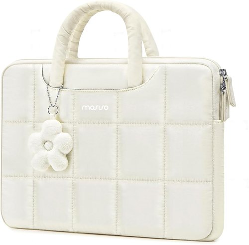 MOSISO MacBook Air 13-Inch Case | Hard Shell Cover with Keyboard Protector & Quilted Bag - Transparent Sand