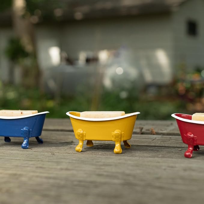 Foreside Home and Garden Mustard Enamel Bathtub Soap Dish Planter Metal by Foreside Home & Garden