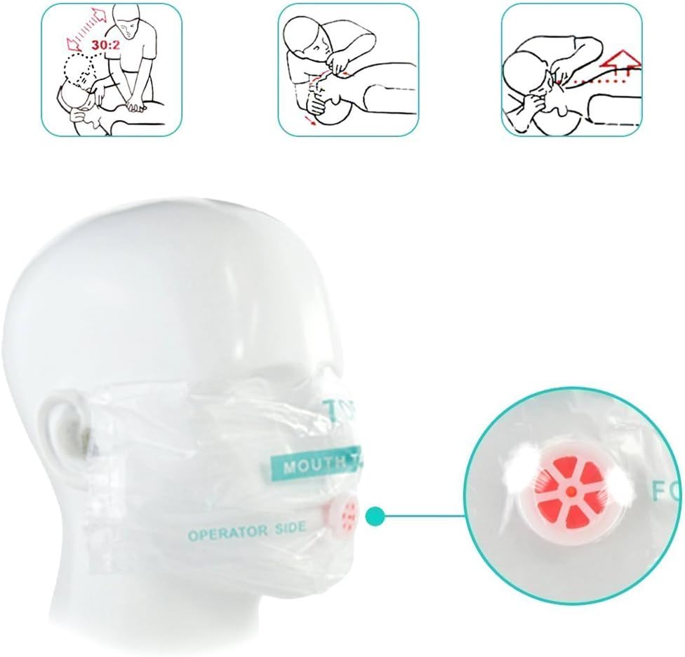 Skiennix CPR Face Shield Keychain - 100pcs Emergency Kit for First Aid & CPR Training (Red)