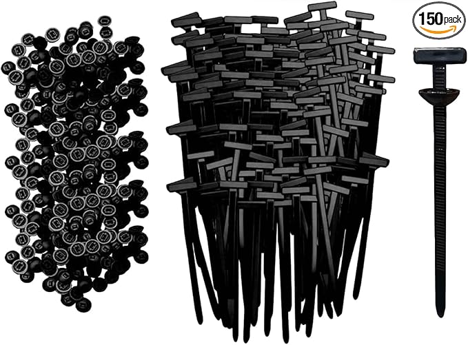 150 PCS Nylon Universal Cable Tie Buckle, Heavy Duty Self-Locking Nylon Zip Holder for Daily Repair, Multifunctional UV-Resistant Fasteners for Car Fender Trunk Repair, Wire Bundling, Garage Use (150)