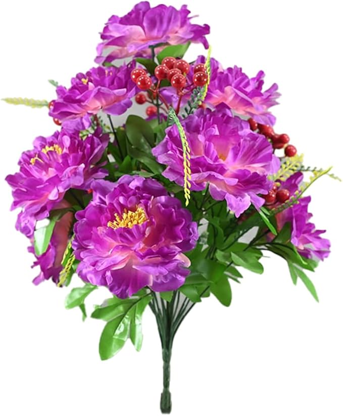 2 Packs Peonies Artificial Flowers Vintage Faux Peony Bouquet Fake Flower Arrangements for Vase Table Centerpiece Wedding Party Decoration Indoor Home Decor 2025