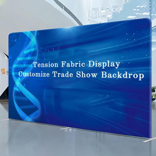 Customize Trade Show Backdrop - Tension Fabric Display for Booths, Exhibitions & Events | 7.5x16.5FT Double-Sided