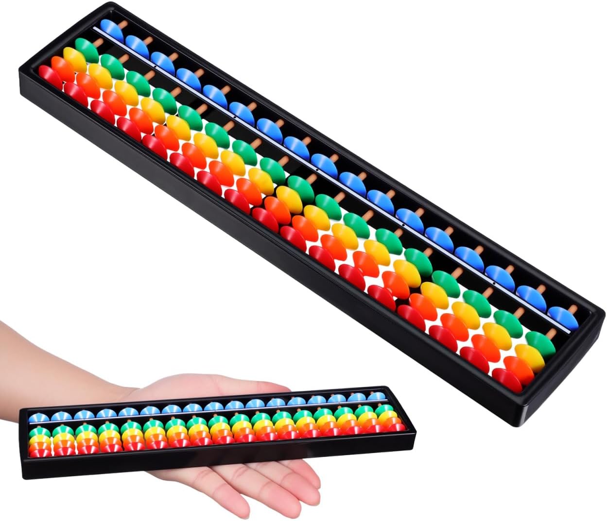 Toddmomy Abacus Soroban - 17-Digit Plastic Beads Math Learning Tool for Kids & Adults
