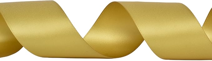 YAMA Gold Double Faced Satin Ribbon 1 1/2 Inch 25 Yards, Wide Gold Christmas Ribbon for Christmas Tree Gift Wrapping Crafts Party Decoration