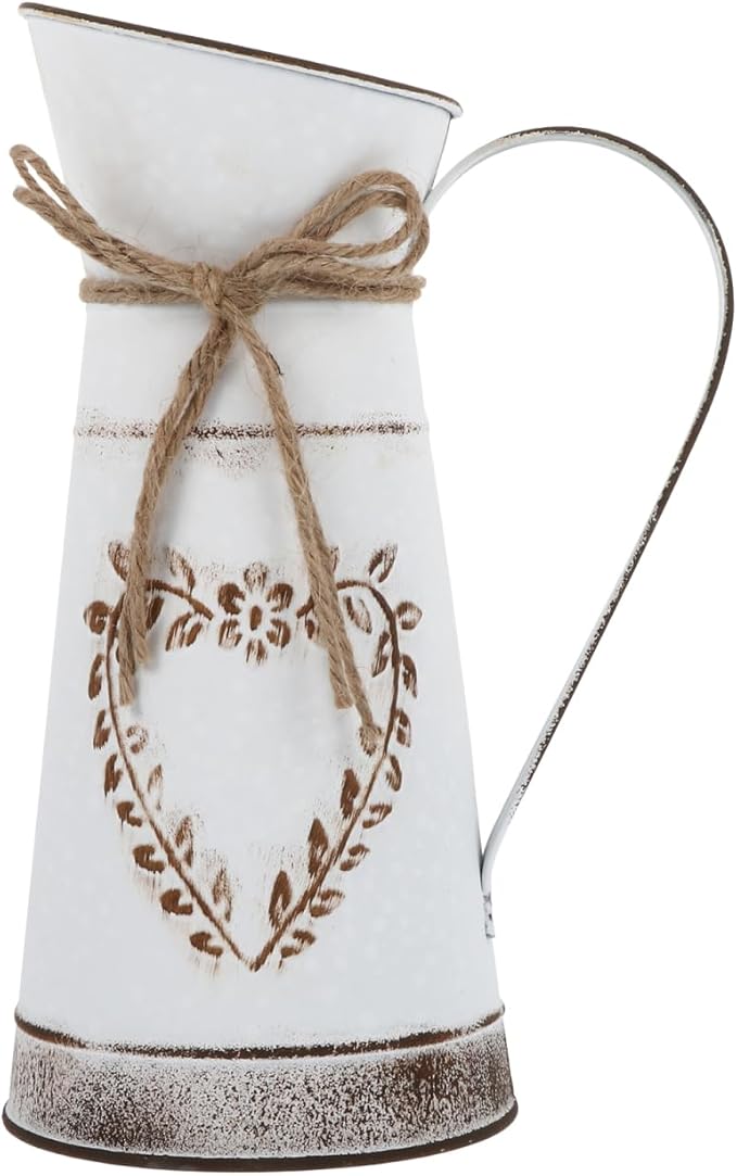 BESTonZON Vintage Iron Flower Vase Pot Handle Rustic Home Decor Centerpiece for Weddings Parties and for Bouquets Floral Arrangements and Table Decoration
