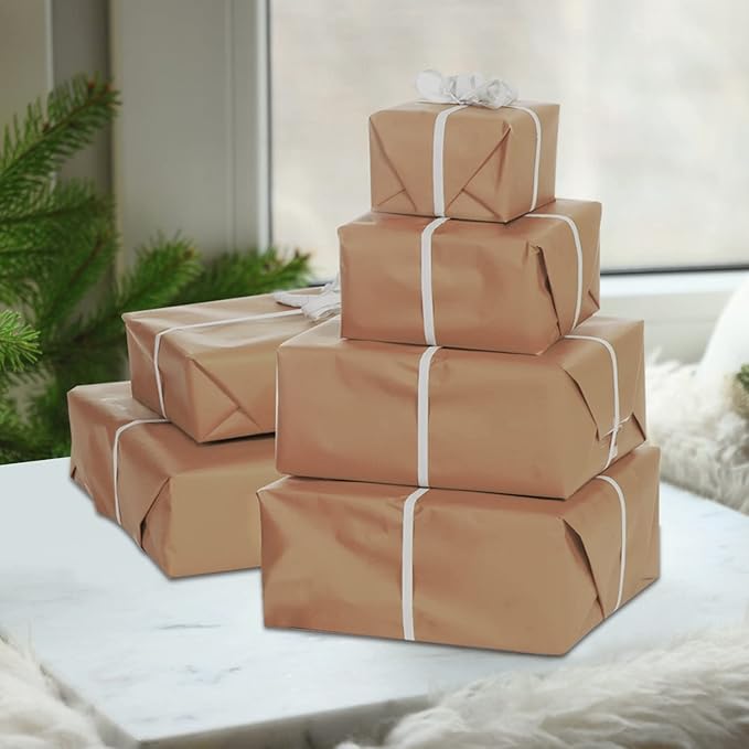 NEBURORA 120 Sheets Dark Brown Wrapping Tissue Paper, 14 x 20 Inches - Bulk Brown Wrap Paper for Gift Bags, Packaging, Floral Filler, Crafts, Birthday, Christmas, Holiday Decor