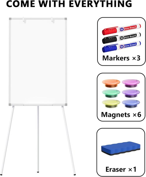 Large Magnetic Dry Erase Whiteboard Easel by [Brand Name] - 36" x 24" Portable & Adjustable for Home Office or Classroom