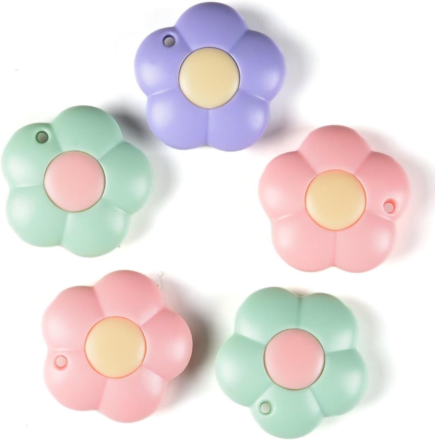Skiennix Mini Cute Flower Letter Opener - Retractable Keychain Tool in Pink & Purple (5pcs/Pack)