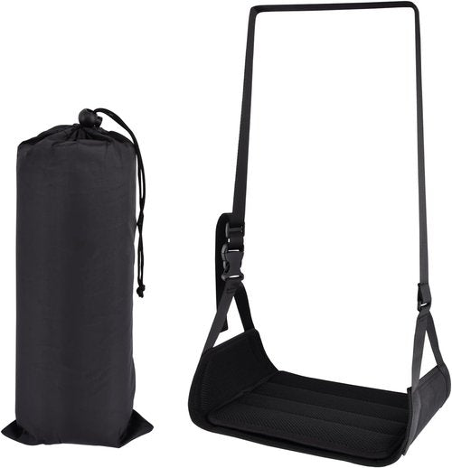 Airplane Foot Hammock by TravelEase - Adjustable Footrest for Comfort During Long Flights | Portable Black Design