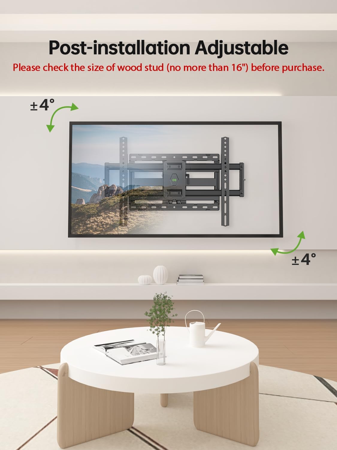 USX Mount Full Motion TV Wall Mount - Dual Swivel Articulating Tilt for 42-90 Inch TVs | VESA 600x400mm, Holds 132lbs