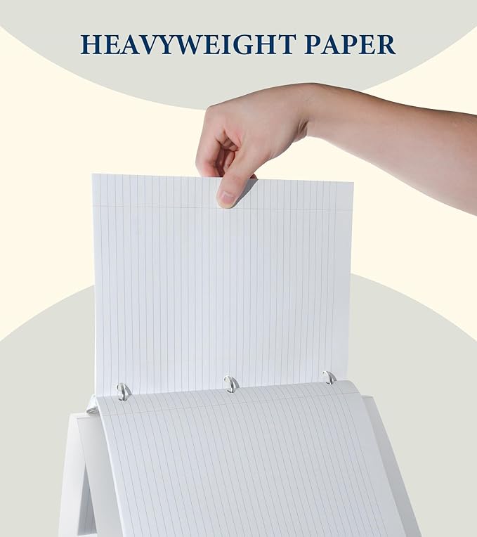 PINJINGPRO Loose Leaf Paper, Notebook Paper, 8 x 10.5 College Ruled Paper, 3 Hole Punch Binder Paper, Lined Paper for 3 Ring Binders, College Ruled Paper, 100 Sheets/Pack Filler Paper (2 Pack)