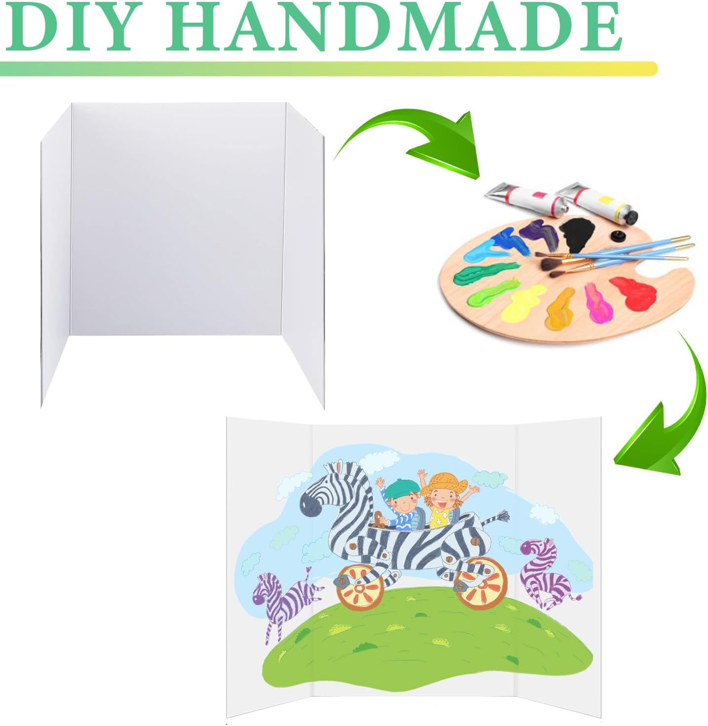 Trifold Display Boards - Colorful Self-Adhesive Sheets | 24 x 16 Inch Presentation Boards for Science Fairs