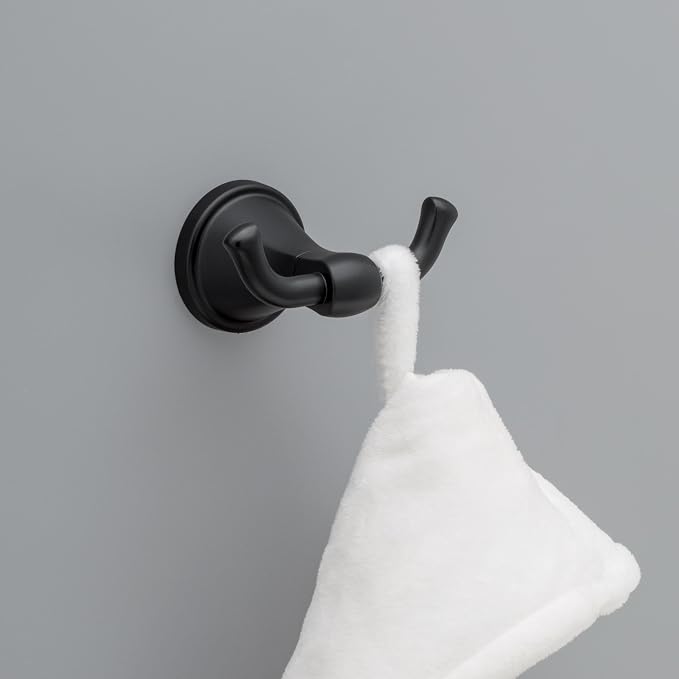 Delta Faucet Becker (1-Pack) Towel/Robe Hook for Bathroom, Matte Black, Wall Mounted BCK35-MB