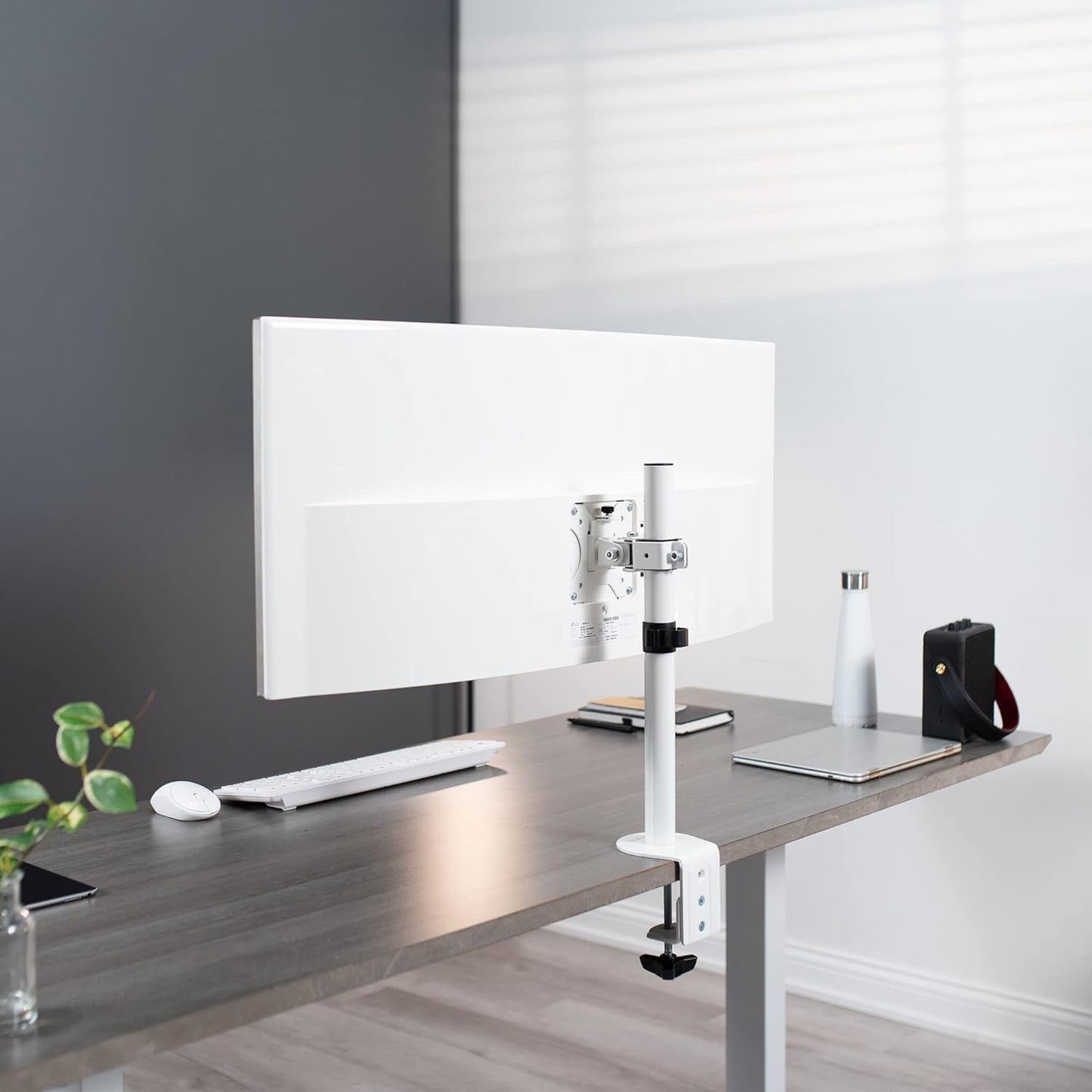 VIVO Heavy Duty Desk Mount for 13-38 Inch LCD Monitors - Supports Ultrawide Screens, White | STAND-V001CW