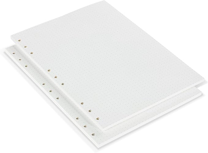 90 Sheets Planner Refill Paper, 255x180mm, 5mm Dotted Inserts Paper B5 9 Holes Binder Grid Notepaper for Filofax Bullet Journals Diary