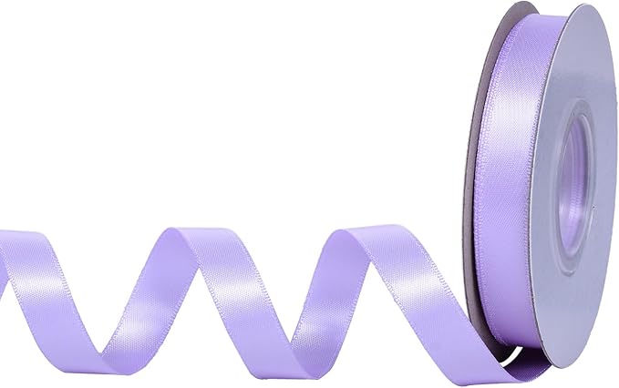 YAMA Light Purple Double Faced Satin Ribbon 1/2 Inch 25 Yards Lilac Ribbon for Gift Wrapping Crafts Hair Bows Wedding Party Decoration