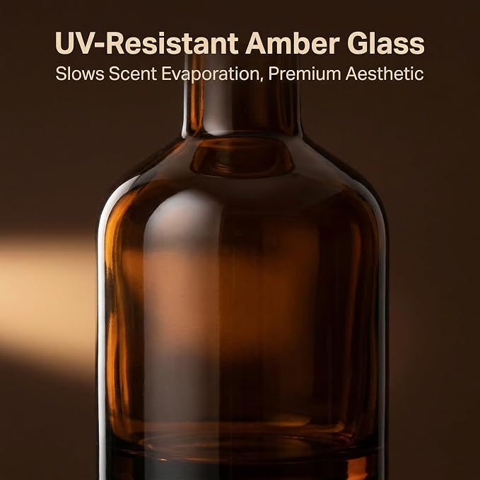 2 Pcs 50ml 1.7oz Glass Aromatherapy Diffuser Bottles Diffuser Jars Essential Oils Jar Containers Flower Bud Vases DIY Replacement Aromatherapy Diffuser Crafts Fragrance Accessories(Amber)