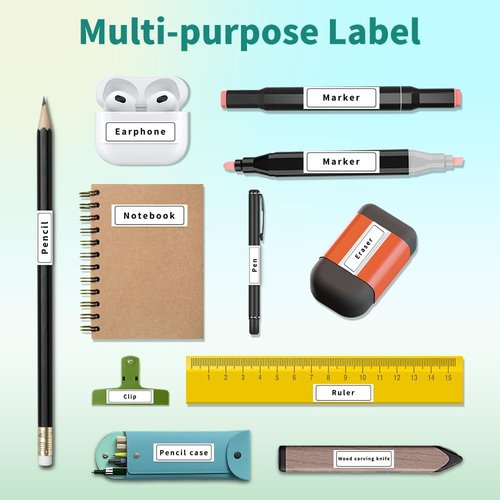 Phomemo D30 Label Maker Tape - Black on White Self-Adhesive Thermal Paper | 12 x 40 mm (0.47 x 1.57 Inch) 160 Tapes/Roll