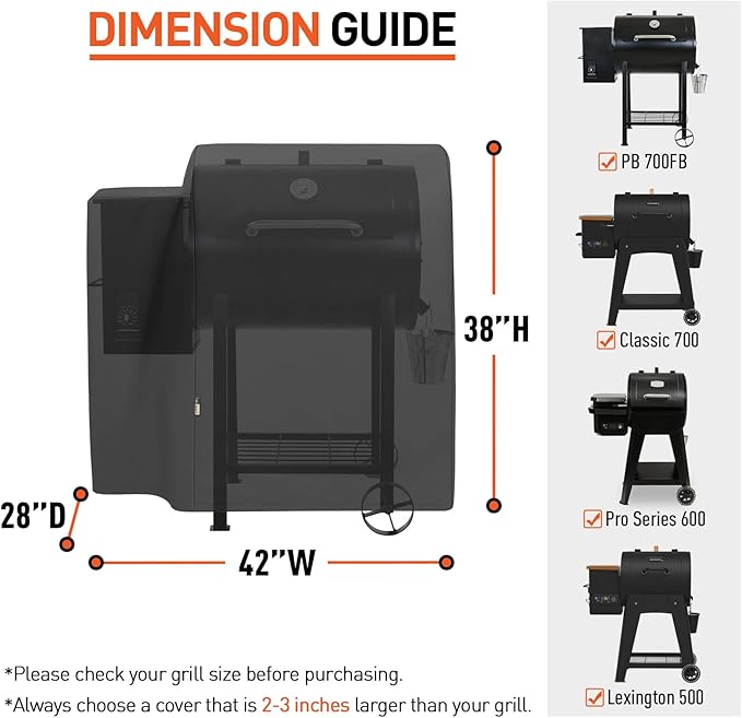 Arcedo Grill Cover Compatible with Pit Boss 700FB, Lexington 500 & 540 Series, 440FB, Heavy Duty Waterproof All Weather Protection Outdoor Wood Pellet Smoker Cover
