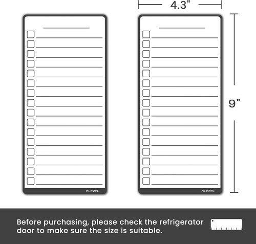 ALEZEL Magnetic To-Do List Whiteboard - Multifunctional Dry Erase Refrigerator Board | Set of 4 with Markers & Eraser