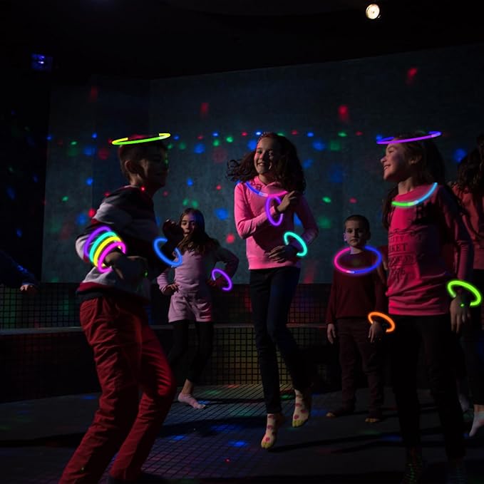 Glow Sticks Party Pack 8"-50, Light up Bracelets & Necklaces Accessories for Kids, Neon Glow in the Dark Christmas NYE Party Favor Supplies Decoration for Xmas Birthday Camping Wedding Dance Parade