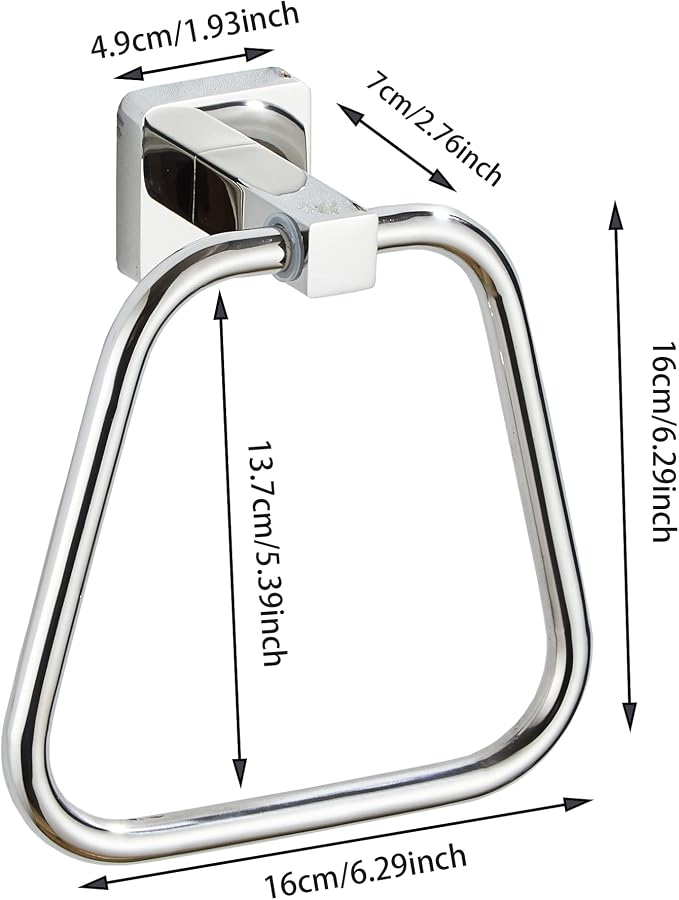 Chrome Towel Ring for Bathroom, Kitchen Bath Towel Holder Hangers Wall Mount Heavy Duty Stainless Steel