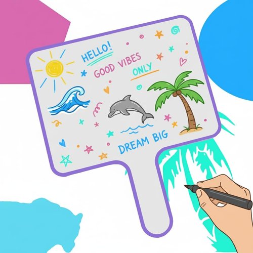 Skiennix 10''X 8'' Dry Erase Paddles - Double-Sided Whiteboards with Markers & Erasers for Classroom Activities (6 Pack)